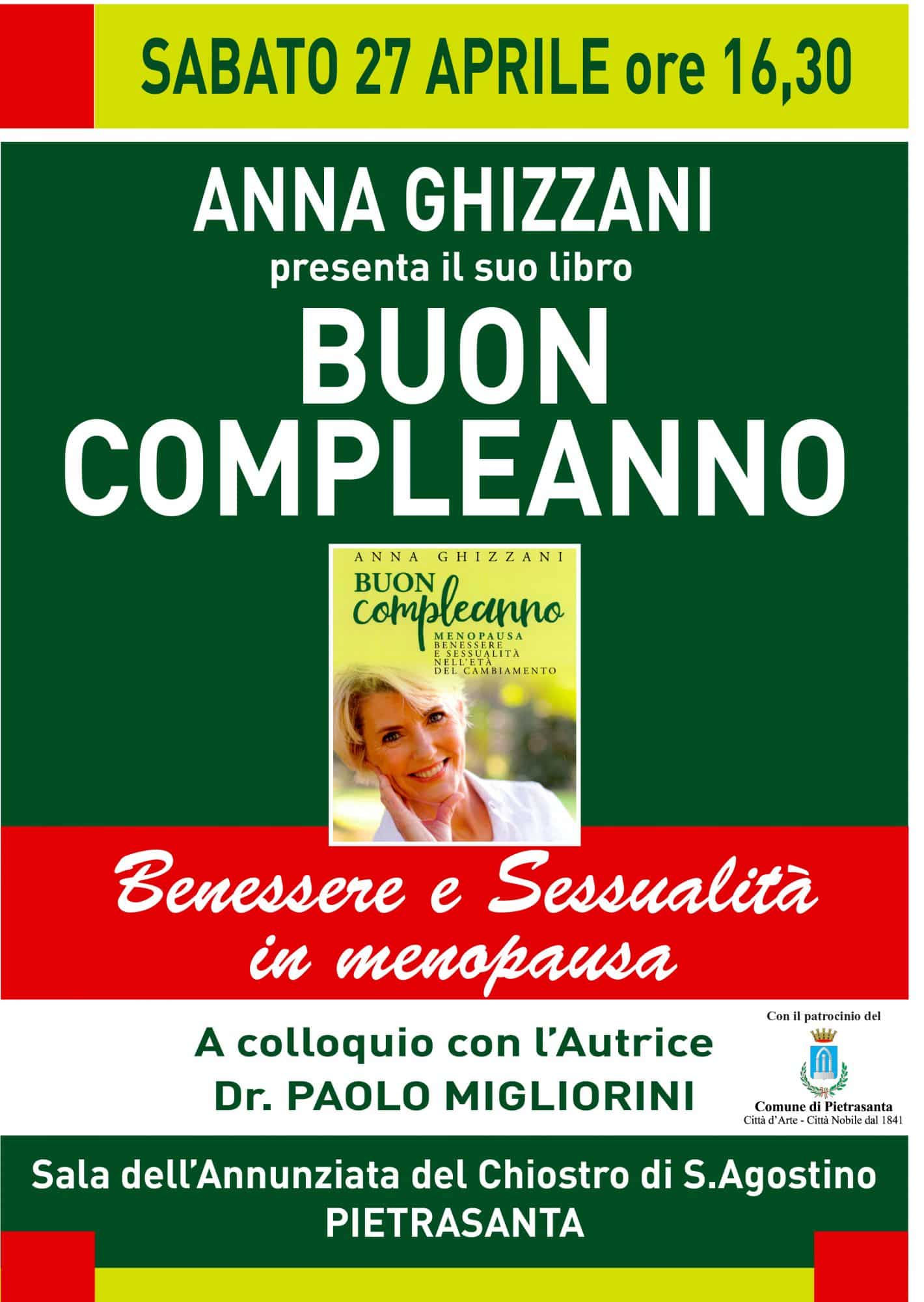 Editoria: terza età, sessualità e vita di coppia, Anna Ghizzani nella Sala dell’Annunziata