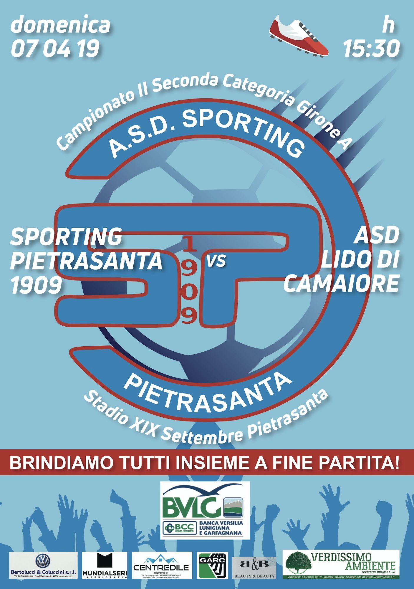 Grande festa per lo Sporting Pietrasanta 1909