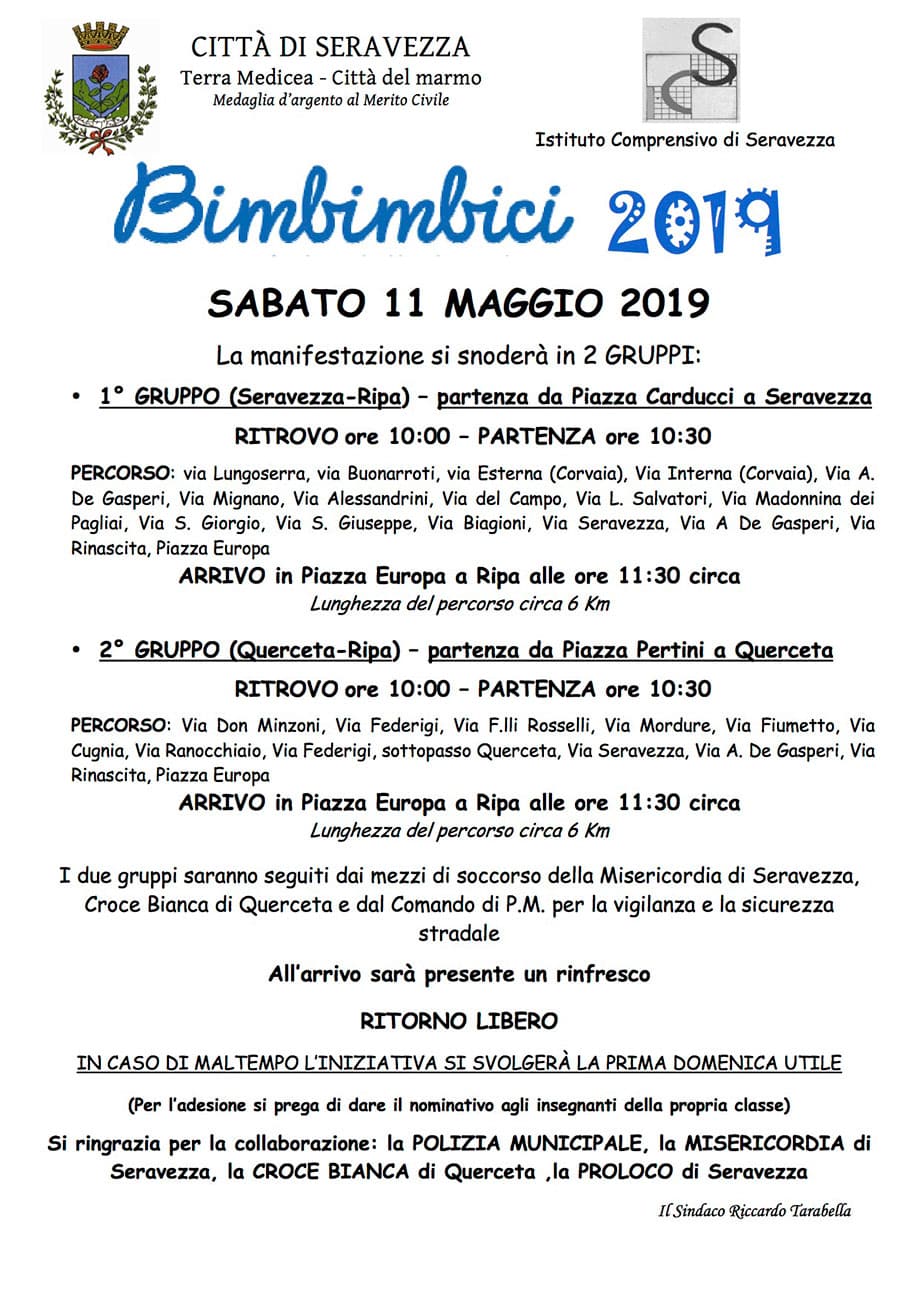 Torna a Seravezza Bimbimbici 2019