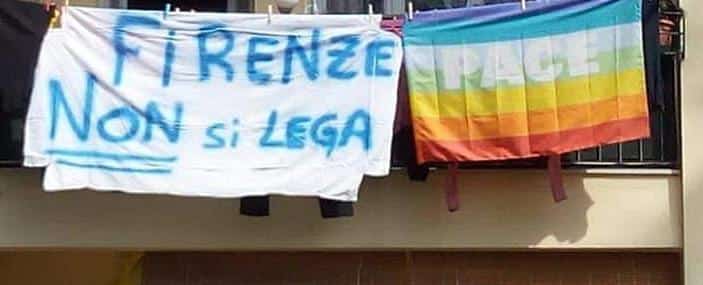 Salvini a Firenze, striscioni e proteste