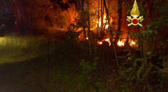 Fiamme sul monte Croce a Stazzema, bosco in cenere