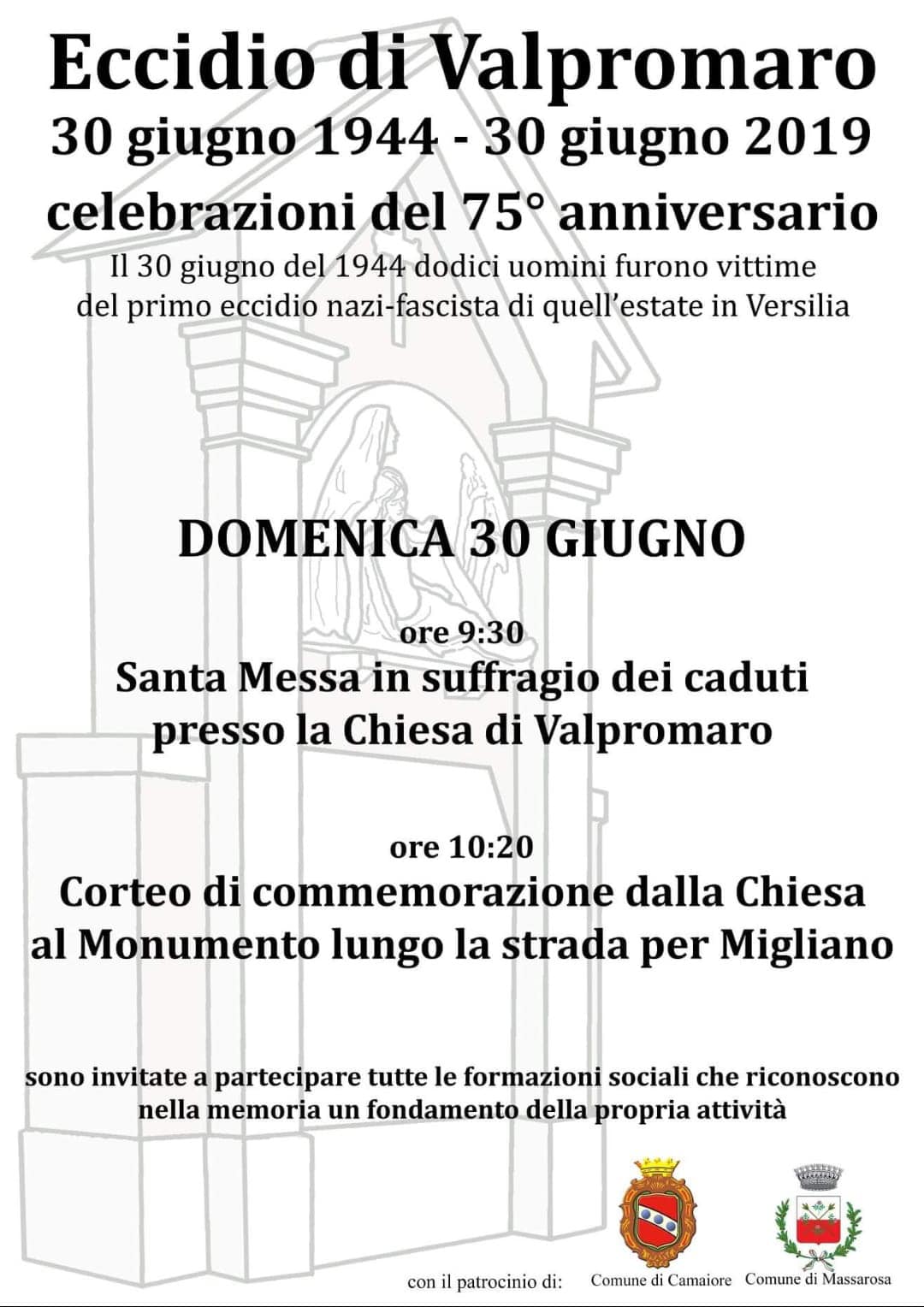 Commemorazioni per l’anniversario dell’Eccidio di Valpromaro