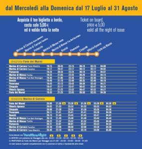 Bus sotto le stelle depliant orari