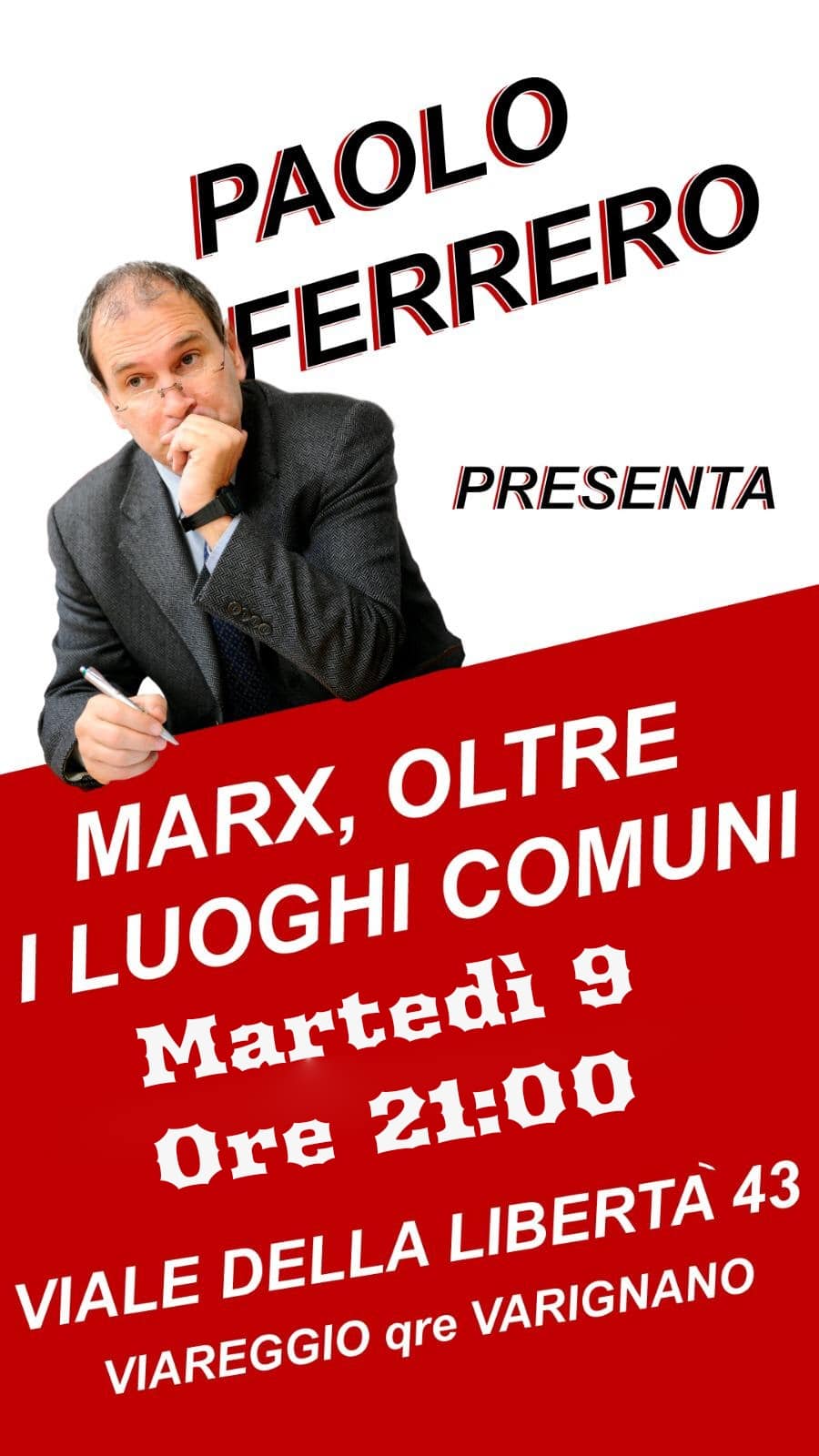 “Marx oltre i luoghi comuni”, oggi a Viareggio il libro di Paolo Ferrero