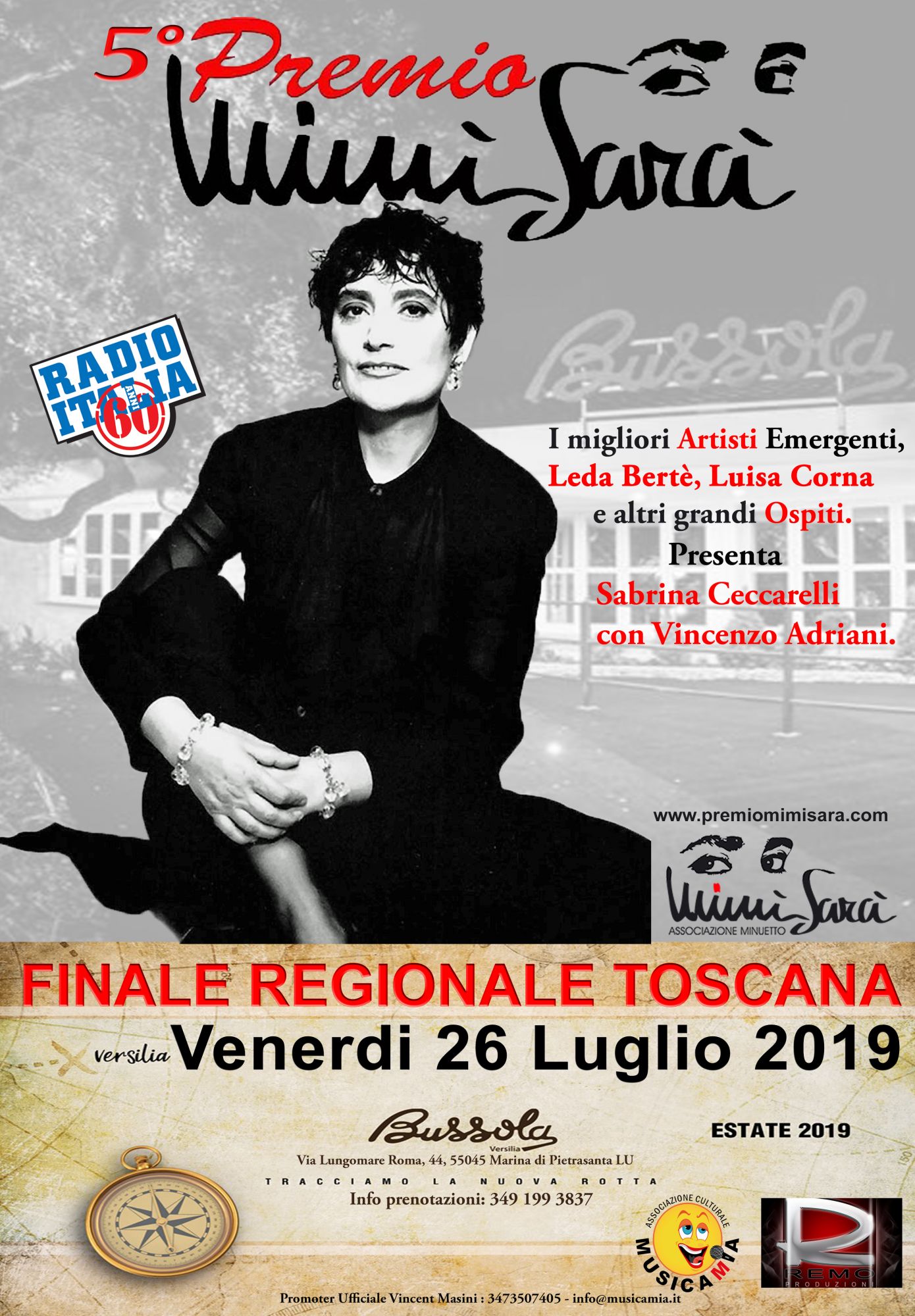 La Bussola Versilia ospiterà la finale regionale del 5° Premio Mimi Sarà, dedicato alla indimenticabile Mia Martini