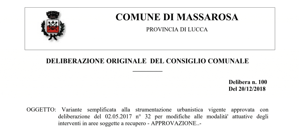 variante al regolamento urbanistico Massarosa