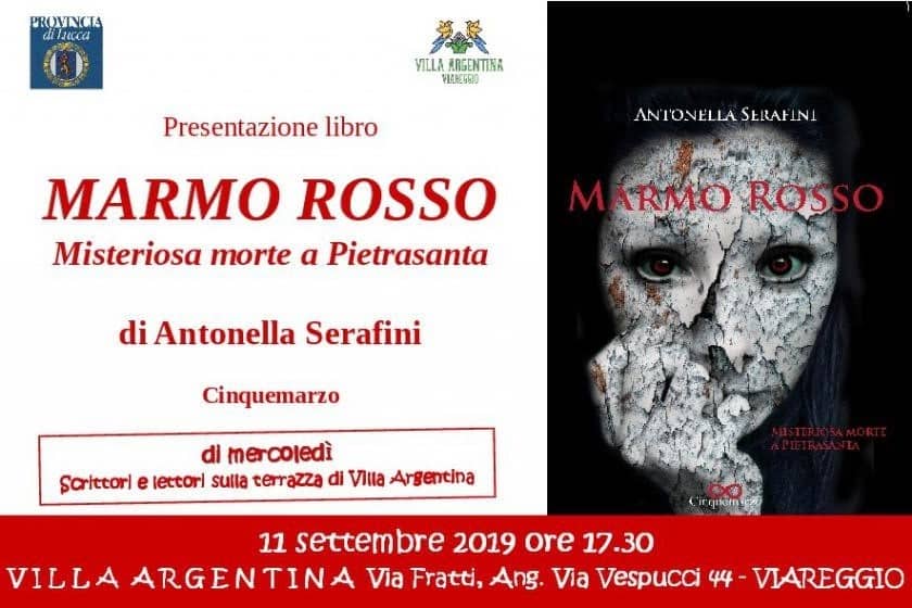 A Villa Argentina si presenta “Marmo Rosso, misteriosa morte a Pietrasanta”