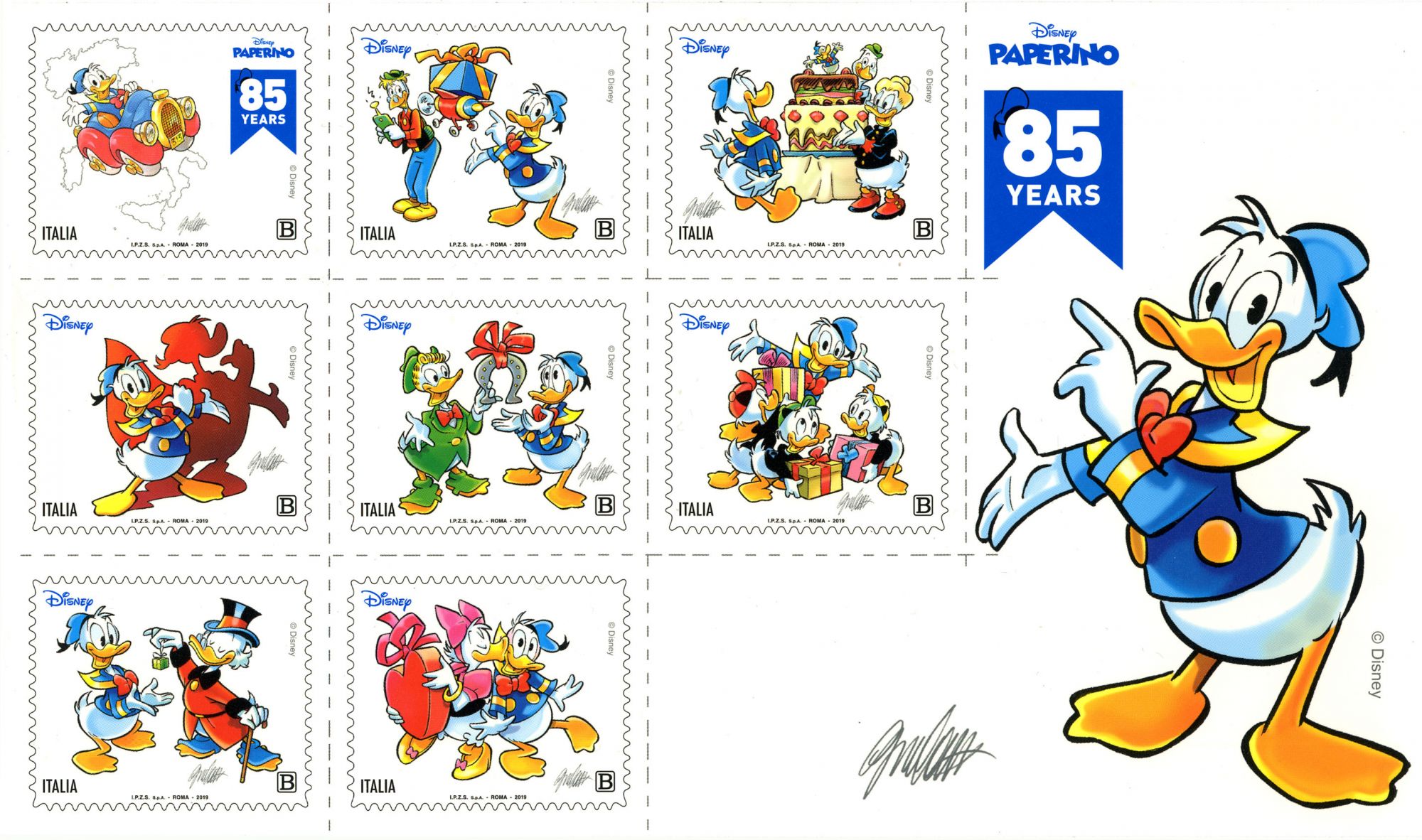 A Lucca Comics il francobollo dedicato a Paperino