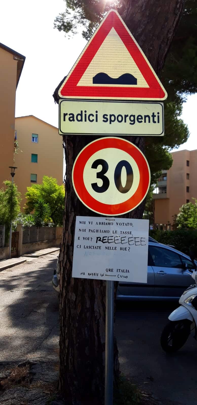 Radici sulla strada di accesso dei condomini del Quartiere Italia. Interviene l’Associazione BuonSenso per Viareggio e Torre del Lago