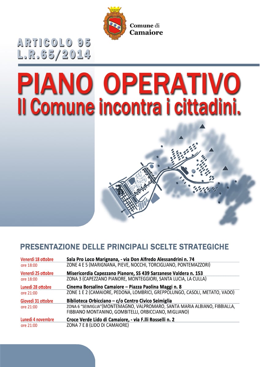 Piano Operativo: il Comune incontra i cittadini