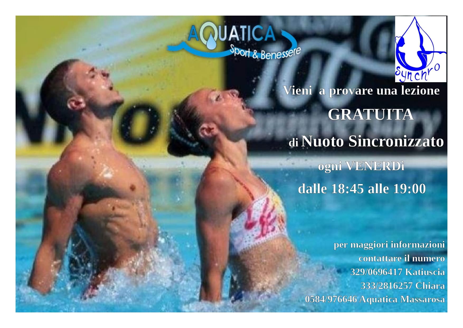 Lezione gratuita di nuoto sincronizzato a Massarosa