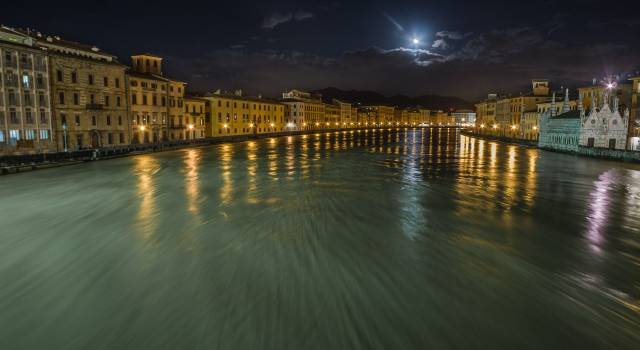 La piena dell&#8217;Arno a Pisa nei clic di Mirco Trivellato