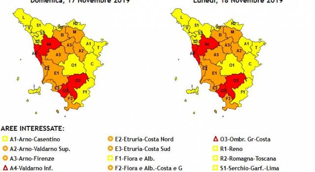 Maltempo, è ancora allerta: codice rosso in alcune zone della Toscana, massima attenzione