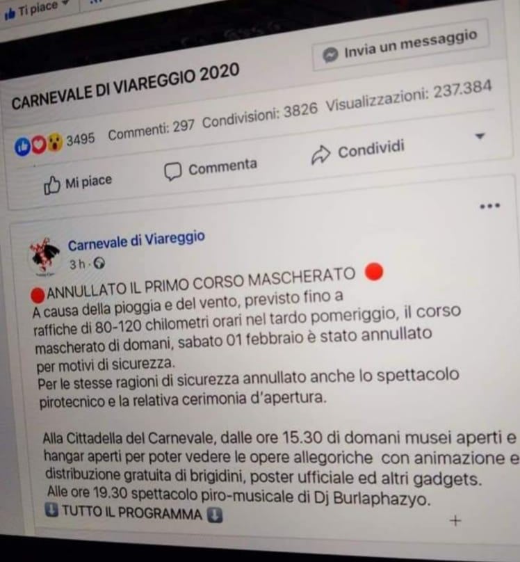 “Annullato il primo corso mascherato”, ma l’avviso era un fake