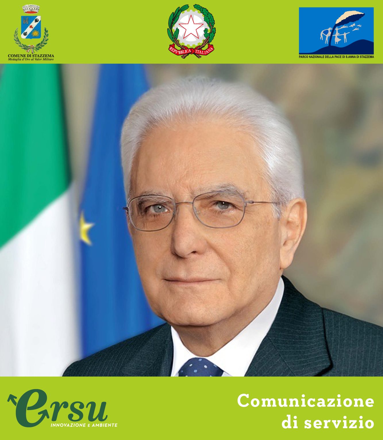 Arriva il presidente Mattarella, l’invito di Ersu: “Tenete i rifiuti in casa”