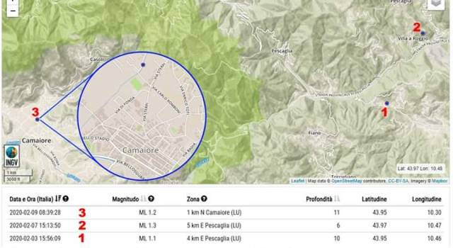 Toscana sismica, scossa a Camaiore