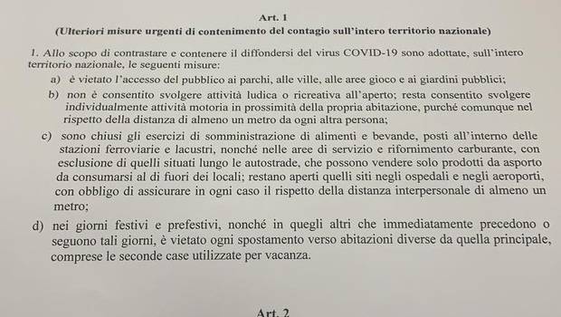 Coronavirus, nuova ordinanza del Governo con misure più restrittive