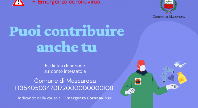 Emergenza Coronavirus, raccolta di fondi a Massarosa