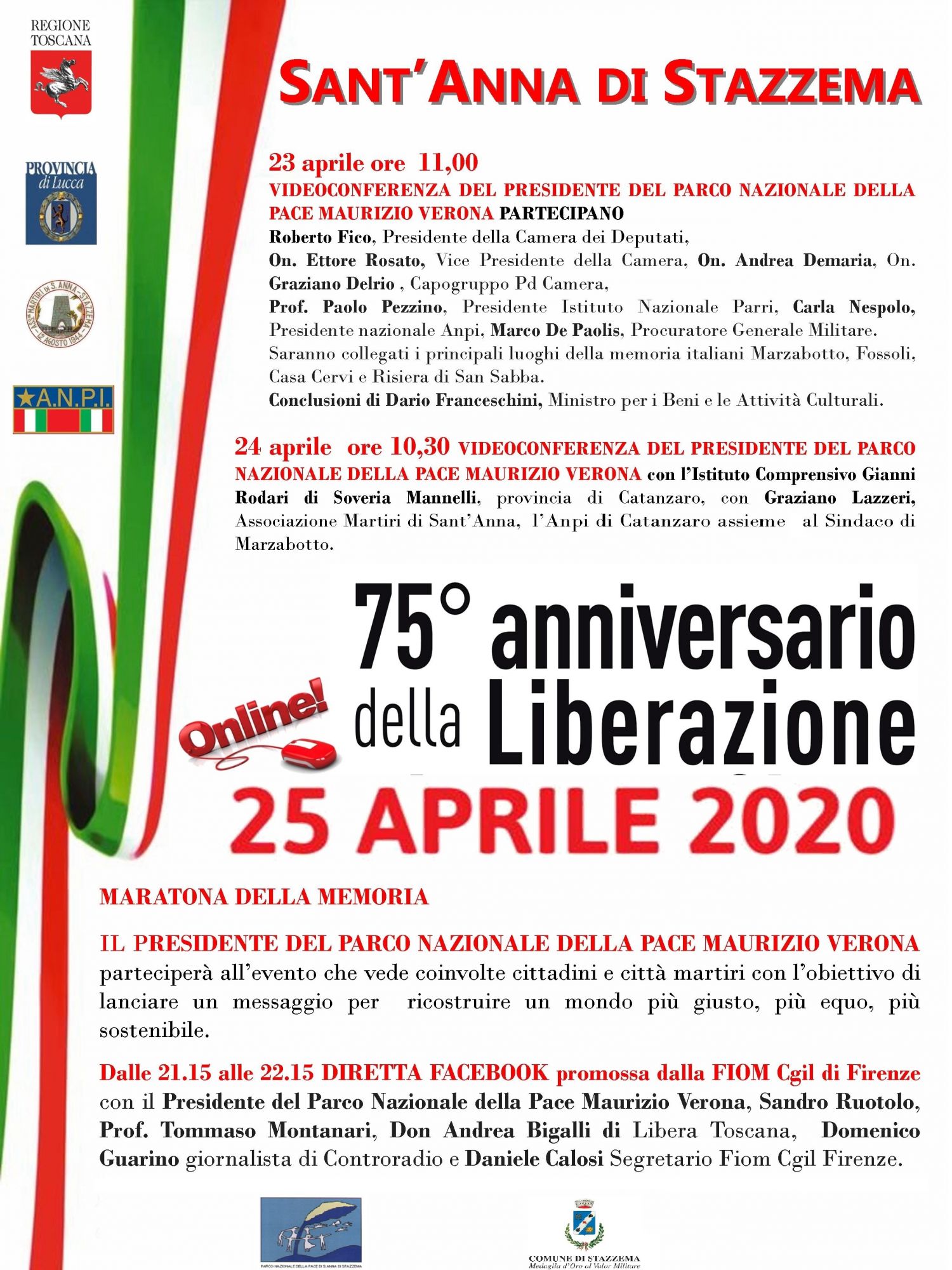 25 aprile, le celebrazioni a Sant’Anna di Stazzema