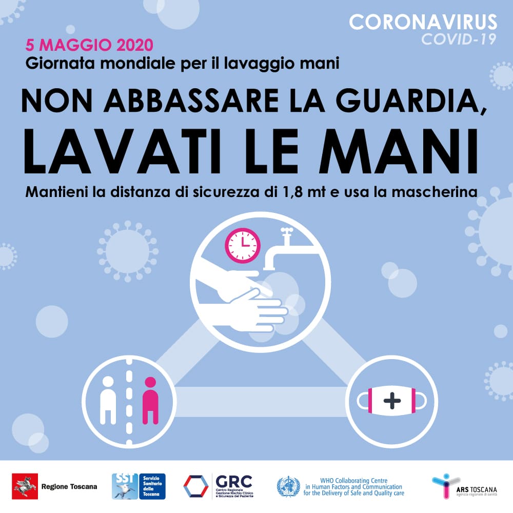 Domani, martedì 5 maggio, è la Giornata mondiale del lavaggio delle mani