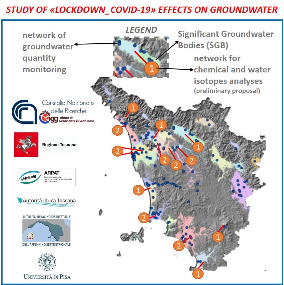 Anomalo innalzamento delle falde acquifere in Toscana per effetto del lockdown da Coronavirus