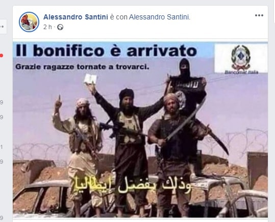 “Santini e la foto dell’ISIS, cosa di cattivo gusto”