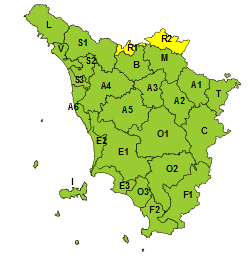 Maltempo, codice giallo per piogge e temporali su Romagna toscana e valle del Reno