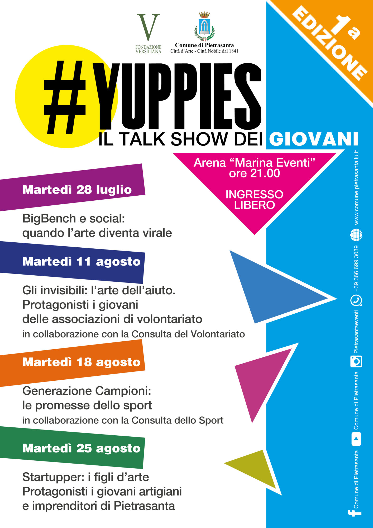 All’Agorà di Marina Eventi debutta “Yuppies: il talk show dei giovani”