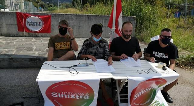 Potere al Popolo all&#8217;inceneritore del Pollino ha presentato i suoi candidati in Toscana a Sinistra