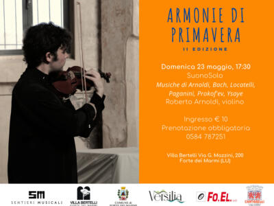 Villa Bertelli, “Armonie di Primavera” inaugura con il recital del violinista Roberto Arnoldi