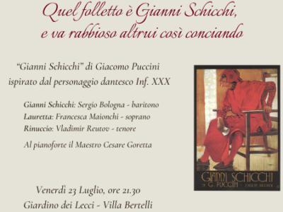 Un’intera opera lirica di Puccini alla rassegna Dante 700 in Villa