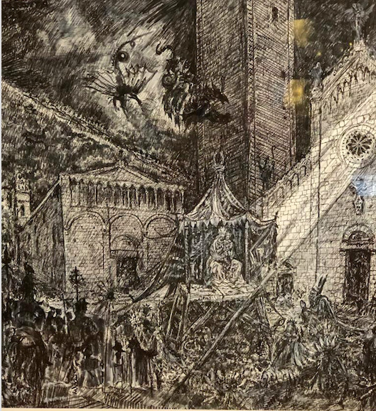 Il prof. Franco Anichini dona una sua opera ispirata al miracolo della Madonna del Sole 1 Foto donazione Anichini