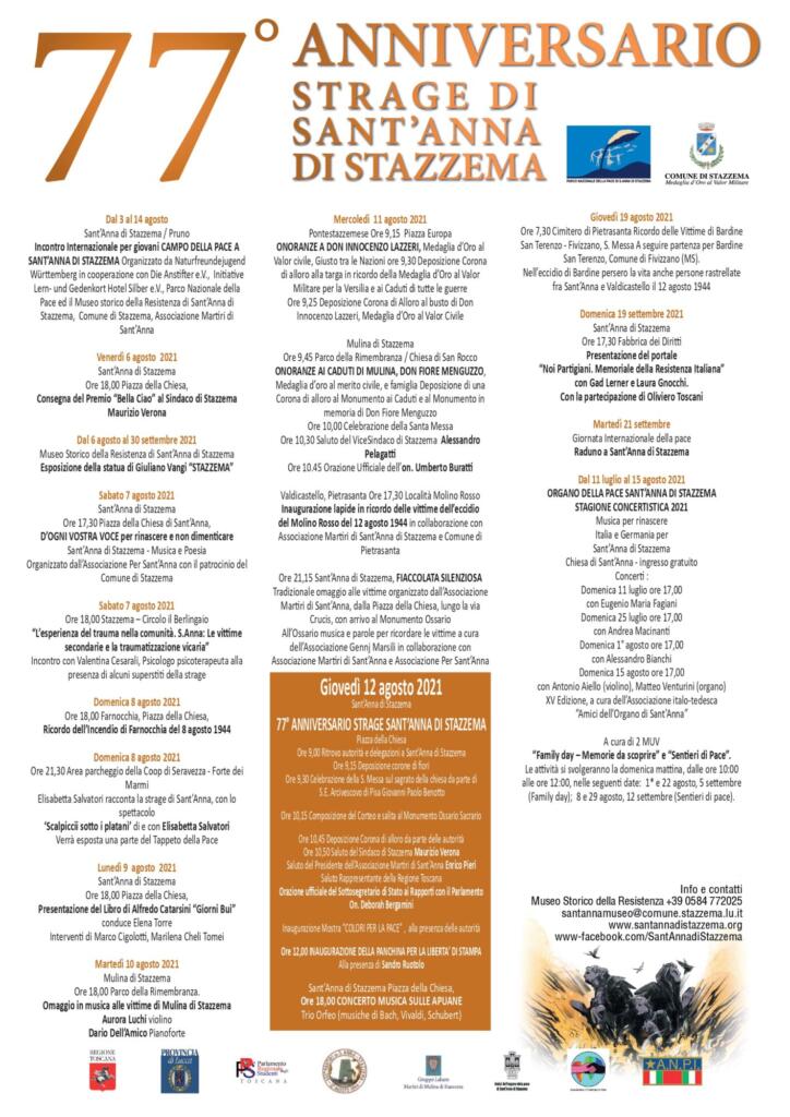 Programma celebrazioni 77° anniversario strage SantAnna di Stazzema page 0001