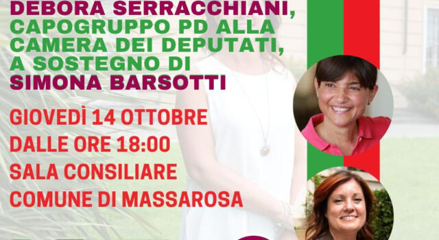 L&#8217; onorevole Debora Serracchiani a Massarosa per Simona Barsotti