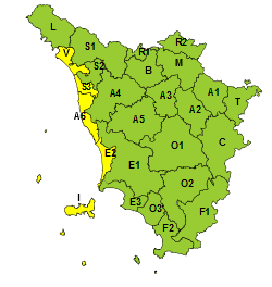 Codice giallo per mareggiate su Arcipelago e costa centro settentrionale