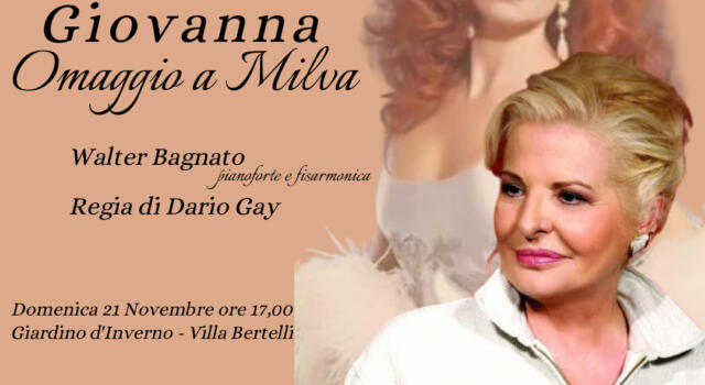 Omaggio a Milva, concerto di e con Giovanna Nocetti domenica 21 novembre a Villa Bertelli