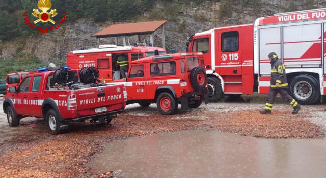 Vigili del fuoco alla ricerca di una donna dispersa nel bosco