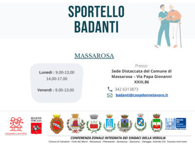 Al via lo sportello badanti a Massarosa