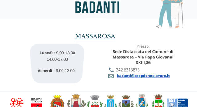 Al via lo sportello badanti a Massarosa