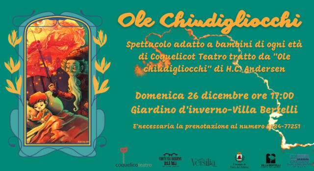 &#8220;Ole Chiudigliocchi&#8221;, spettacolo ispirato alla fiaba di H.C Handersen a Villa Bertelli