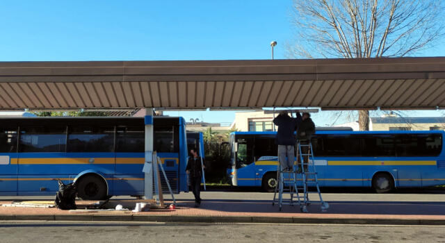 Lavori in corso al Terminal Bus di Pietrasanta