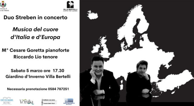 Musica del cuore d’Italia e d’Europa, Concerto con il Duo Streben sabato 5 marzo Giardino d’Inverno Villa Bertelli