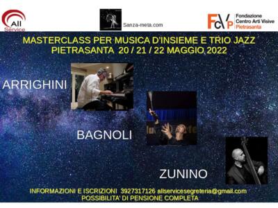 Masterclass per musica d’insieme e trio jazz a Pietrasanta