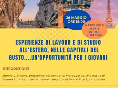Incontro per le scuole organizzato dal Lions Club, ”Esperienze di lavoro e studio all’estero”