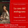 Simona Bertocchi e il suo ‘La casa del melograno’ protagonisti a Villa Argentina domani 8 giugno
