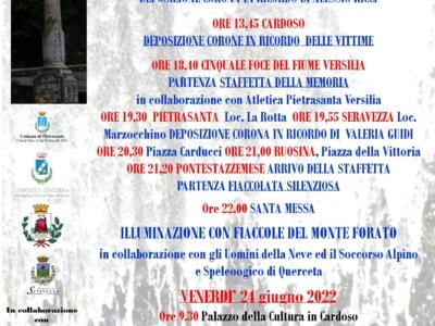 Comune di Stazzema: 26esimo anniversario dell’alluvione in Versilia, il programma