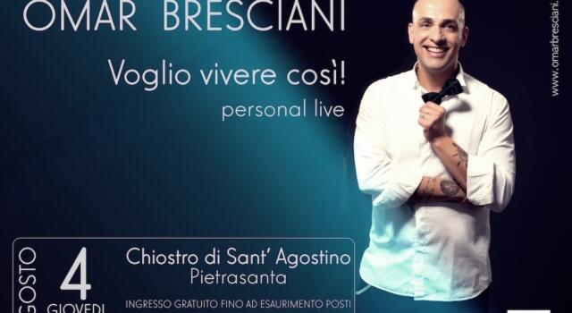 Omar Bresciani in “Voglio vivere così”, giovedì 4 agosto 2022