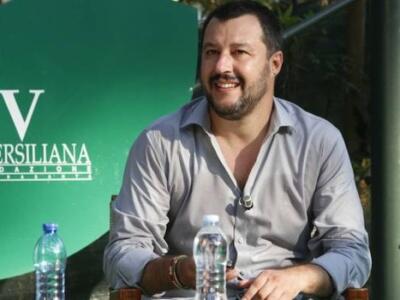 Il leader della Lega Matteo Salvini al Caffè de La Versiliana