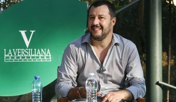 Il leader della Lega Matteo Salvini al Caffè de La Versiliana