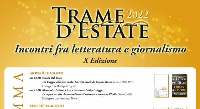 Primi due incontri di &#8220;Trame d&#8217;Estate&#8221;, Dal Falco, Sallusti e Palamara tra i primi ospiti